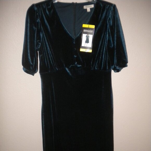 Briggs Womens Size Small Teal Soft Velvet Dress NWT - Picture 2 of 5